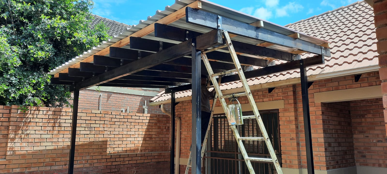 Roof sheeting installed