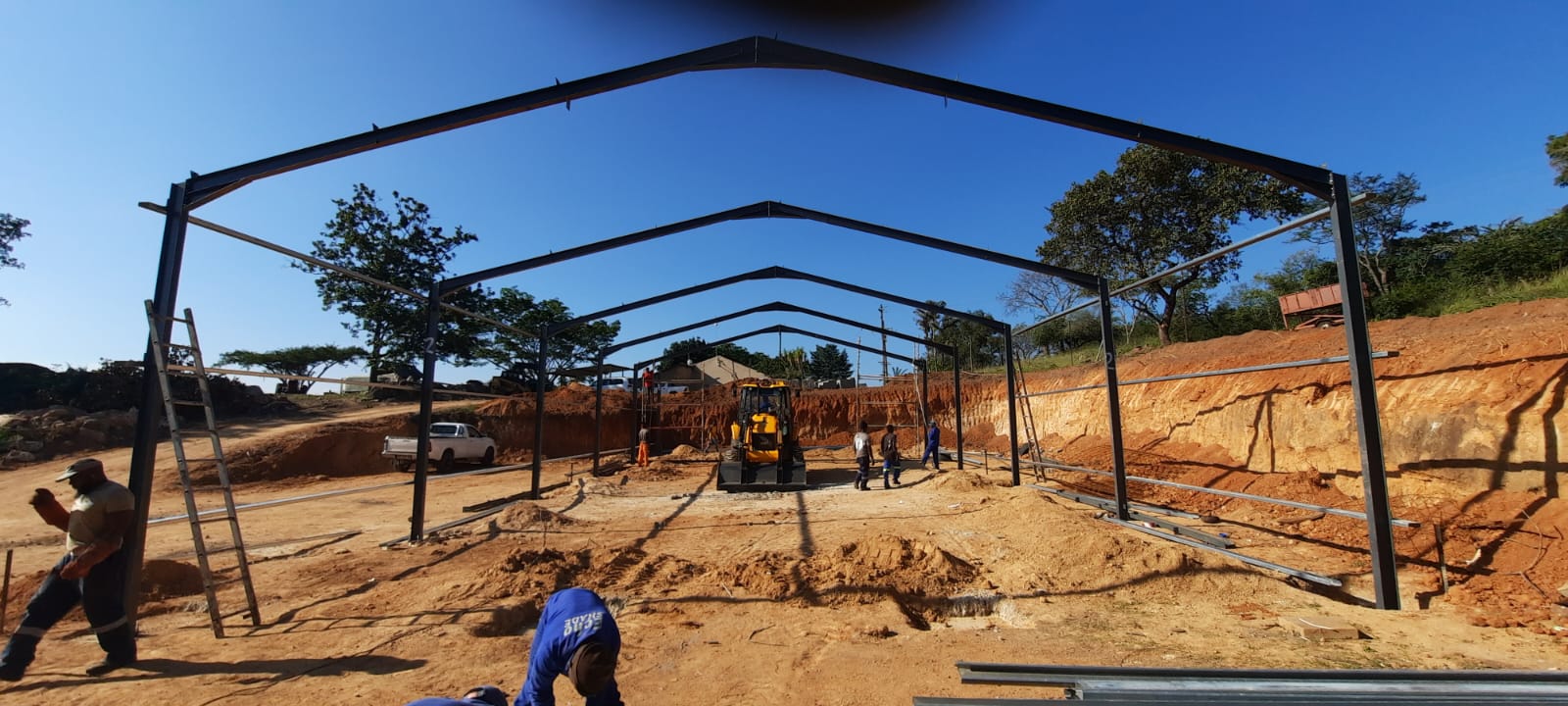 Steel structure frame erection